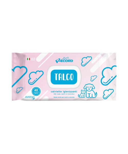 record-salviette-detergenti-con-antibatterico-talco-per-cani-e-gatti-40-pz-new
