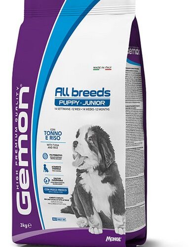 Gemon ALL BREEDS puppy e Junior tonno riso 3kg