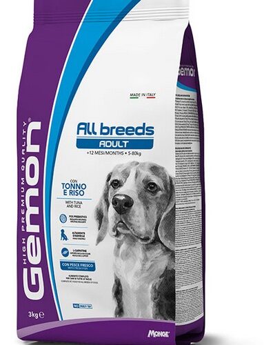 Gemon ALL BREEDS adult con tonno e riso 3kg