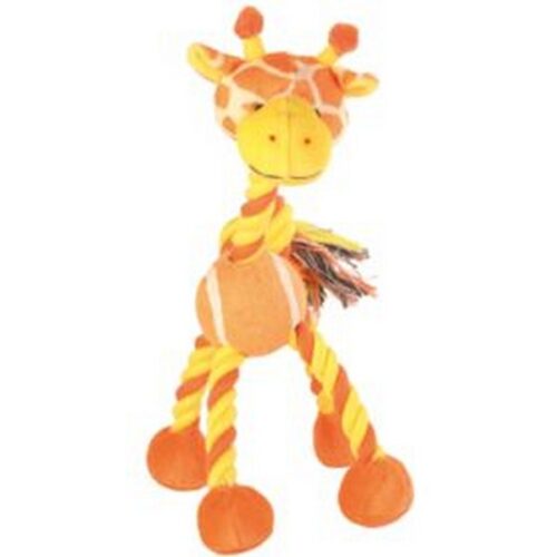 TRIXIE ANIMALE con PALLA da TENNIS e CORDA,in PELUCHE,28cm