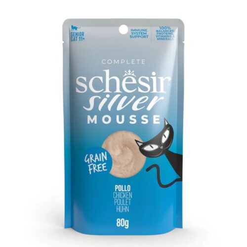 SCHESIR SILVER BST MOUSSE POLLO 80GR/12