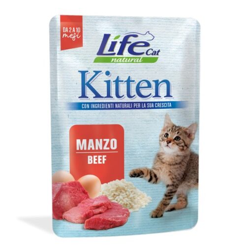 LIFECAT Kitten Manzo 70g