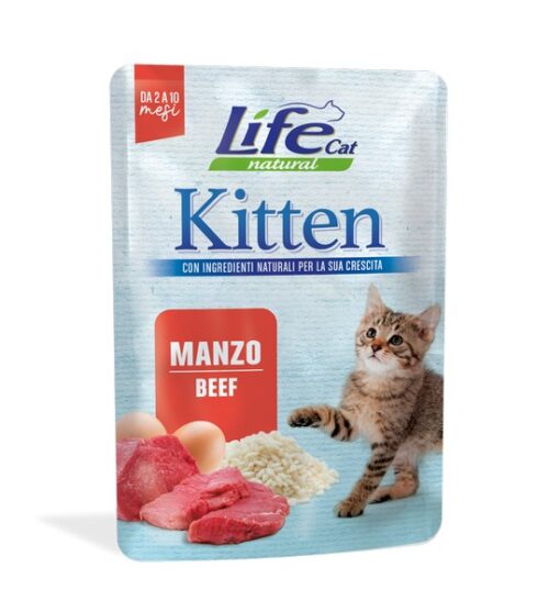 LIFECAT Kitten Manzo 70g