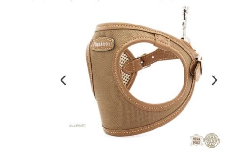 PUPAKIOTTI Contemporary. Pettorina ergonomica e regolabile in tessuto tecnico e vera pelle per cane (Marrone, XL-XXL)