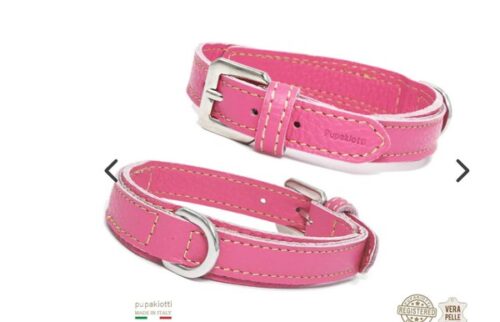 PUPAKIOTTI BASIC Collare in vera pelle per cane (Caramella, L (34-39))