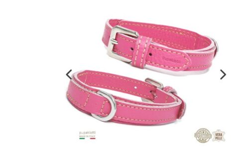 PUPAKIOTTI BASIC Collare in vera pelle per cane (Caramella, XL (40-45))