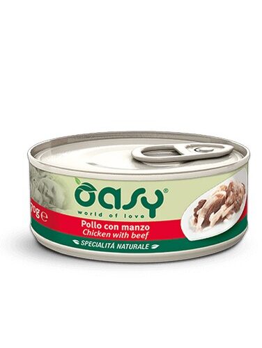 Oasy Wet Cat - POLLO CON MANZO Lattina 70 gr (24pz)