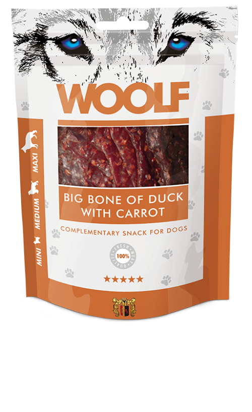 WOOLF SNACK 1012 Osso medio di Anatra e Carote 100 gr