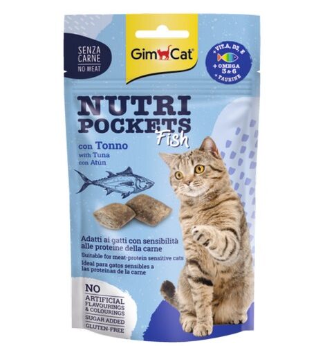 GIMCAT NUTRI POCKETS FISH CON TONNO 60GR