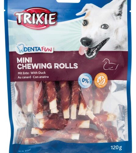 TRIXIE DENTAfun MINI CHEWING ROLLS con ANATRA,6cm,120gr.