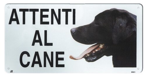 RECORD TARGA ATTENTI AL CANE MEDIA LABRADOR 25X12.5  CM