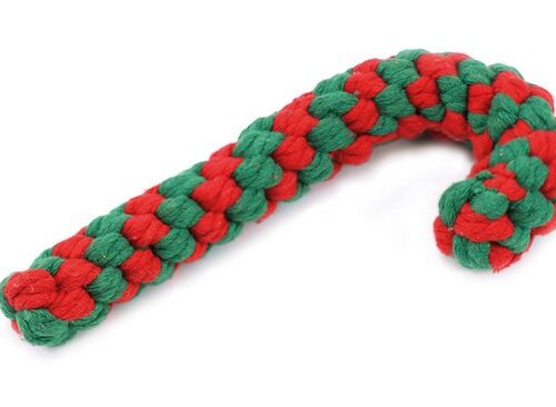 RECORD NATALIZI BASTONCINO DI ZUCCHERO IN COTONE ROSSO  VERDE 20 CM NATALE