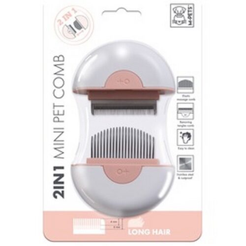MPETS 2 IN 1 MINI PET PETTINE PER PELO LUNGO  - ROSA Rosa