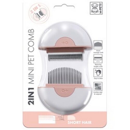 MPETS 2 IN 1 MINI PET PETTINE PER PELO CORTO  - ROSA Rosa