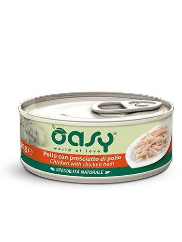 Oasy Wet Cat - POLLO CON PROSCIUTTO Lattina 70 gr (24pz)