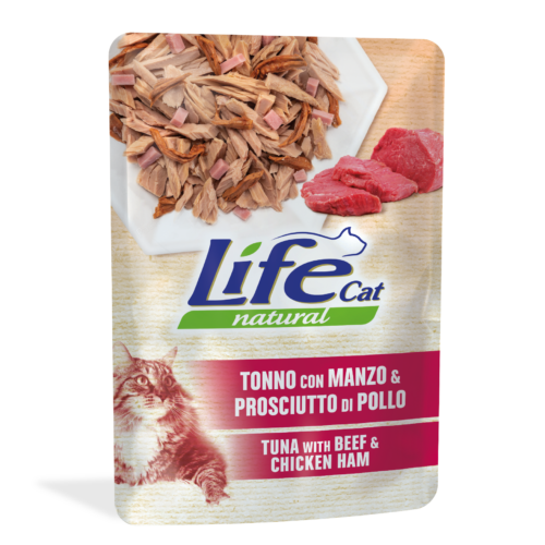LIFECAT tonno,manzo e prosciutto 70g