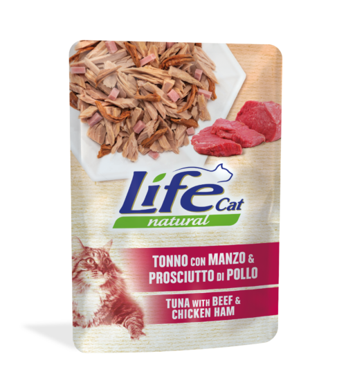 LIFECAT tonno,manzo e prosciutto 70g