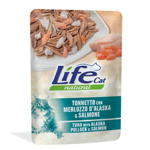 LIFECAT Tonno con Merluzzo d'Alaska e Salmone 70g