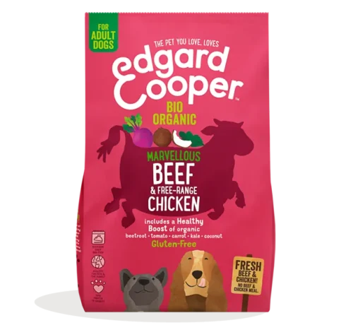 EDGAR COOPER DOG AD Manzo Bio & Pollo ruspante Freschi con barb, cocco & verza biologici 2,5kg
