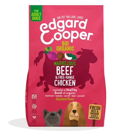 EDGAR COOPER DOG AD Manzo Bio & Pollo ruspante Freschi con barb, cocco & verza biologici 2,5kg