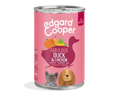 EDGAR COOPER DOG PUPPY Anatra & Pollo con banana, mango e piselli 400g