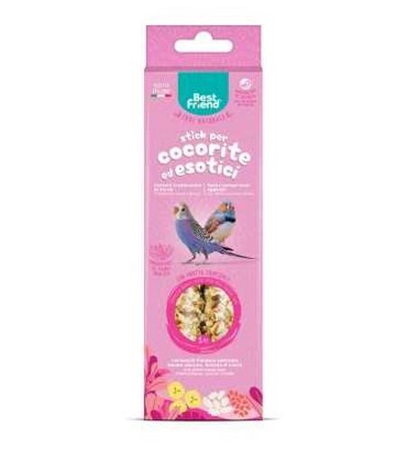 BEST FRIEND 2 PEZZI STICK PER COCORITE, UCCELLI ESOTICI 85 G FRUTTA TROPICALE