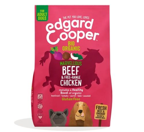 EDGAR COOPER DOG AD Manzo Bio & Pollo ruspante Freschi con barb, cocco & verza biologici 700g