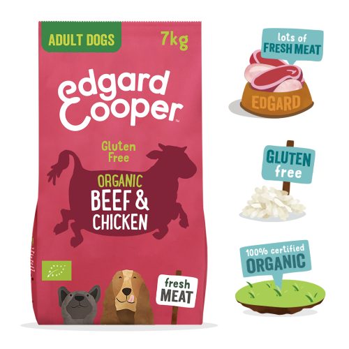 EDGAR COOPER DOG AD Manzo Bio & Pollo ruspante Freschi con barb, cocco & verza biologici 7kg