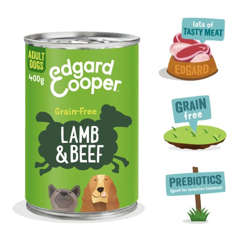 EDGAR COOPER DOG ADULT Agnello & Manzo con mela, carota & barbabietola 400g