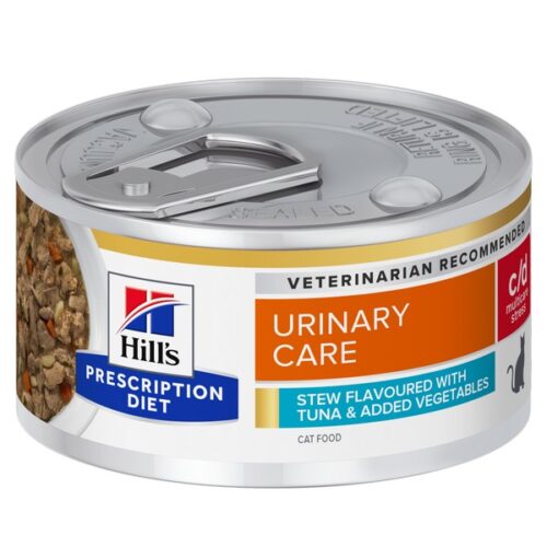 HILL'S  Cat Adult urinary PD Fel c/d Strs Tna&VgStew 82g cs