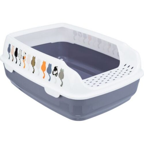 TRIXIE DELIO CASSETTTA IGIENICA,con CORNICE,38×20×50cm,LILLA CHIARO/BIANCO