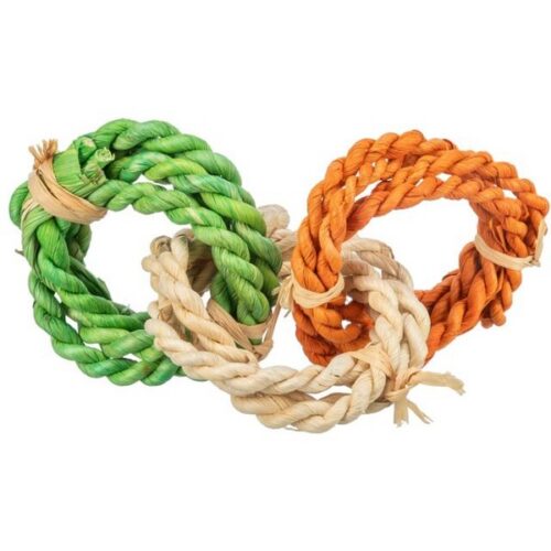 TRIXIE ANELLI GIOCO,in FOGLIA di MAIS e LEGNO,ø6×15cm