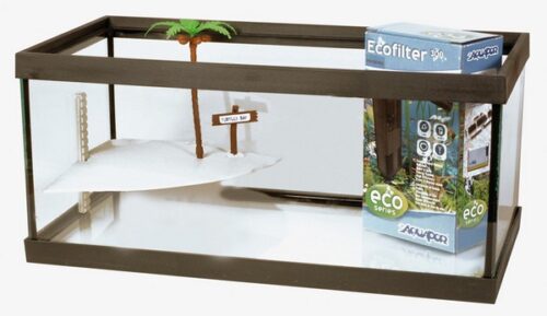 ACQUAFRIEND ECO 40 TARTARUGHIERA VETRO ECO40 - 42X21X19H-13LT C/POMPA NERO 42  X 21 X 19 CM 3000 G 13 L