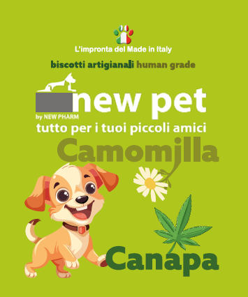 NEW PET biscotti ossetto mini canapa e camomilla gr 250