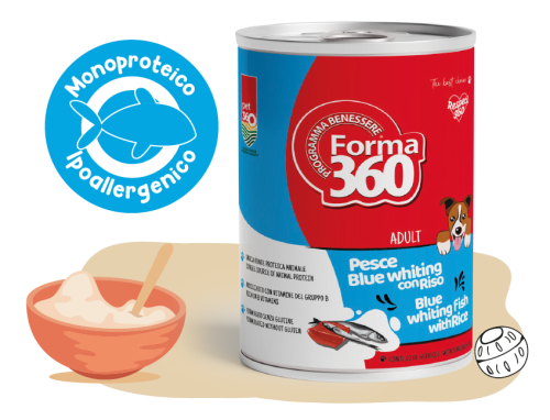 FORMA 360 DOG BLUE WHITING FISH/RICE DW 400G