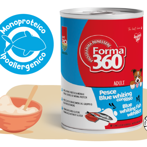 FORMA 360 DOG BLUE WHITING FISH/RICE DW 400G