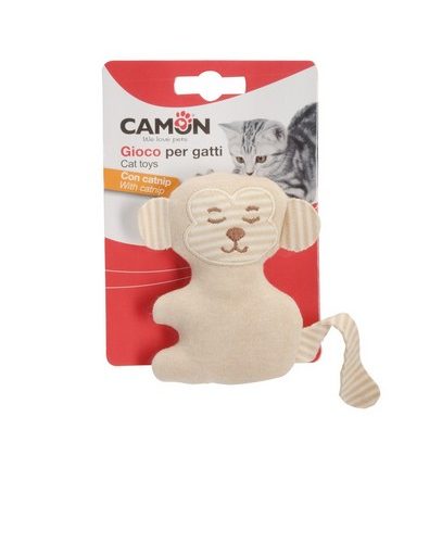 CAMON GIOCO Gatto, in Poliestere e matatabi c/catnip, Scimmia  - 15cm -4p