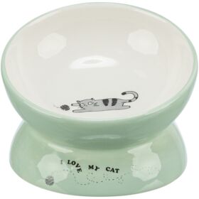 TRIXIE CIOTOLA in CERAMICA,RIALZATA,FORMA ERGONOMICA,0.15l/ø13cm,SALVIA/BIANCO