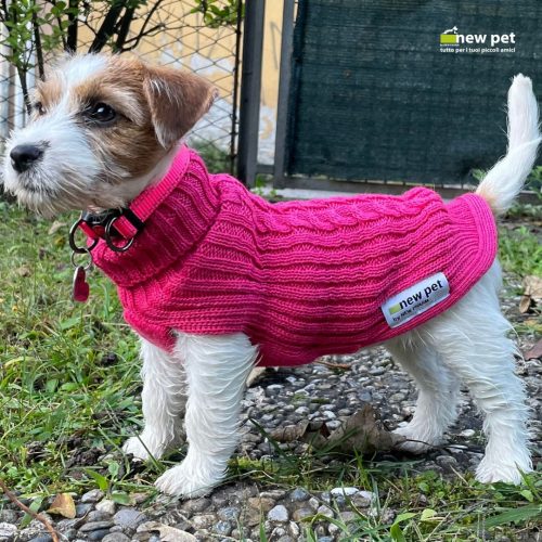 FASHION DOG N.P. MAGLIONE TRECCIA TG 30 FUCSIA