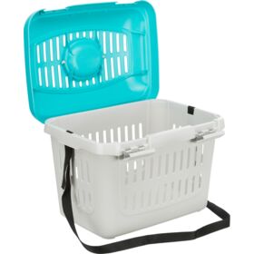 TRIXIE MIDI-CAPRI TRASPORTINO,44x33x32cm,GRIGIO CHIARO/TURCHESE