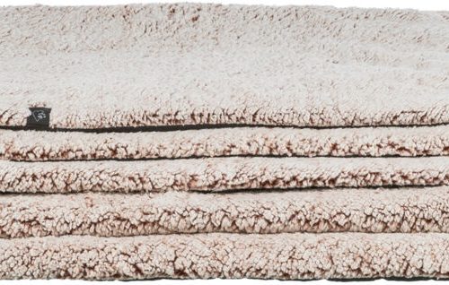TRIXIE CALIDA TAPPETINO MORBIDO,in PELLICCETTA SINTETICA,80x55cm,BIANCO-MARRONE